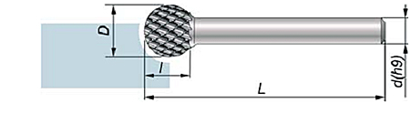 Technická fréza kulová O3mm (0641-500-015-030)
