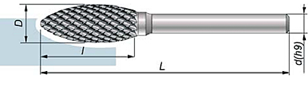 Technická fréza plaménková O8mm (0641-500-035-080)