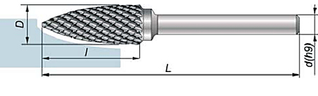 Technická fréza stromečková se špičkou O6mm (0641-500-030-060)